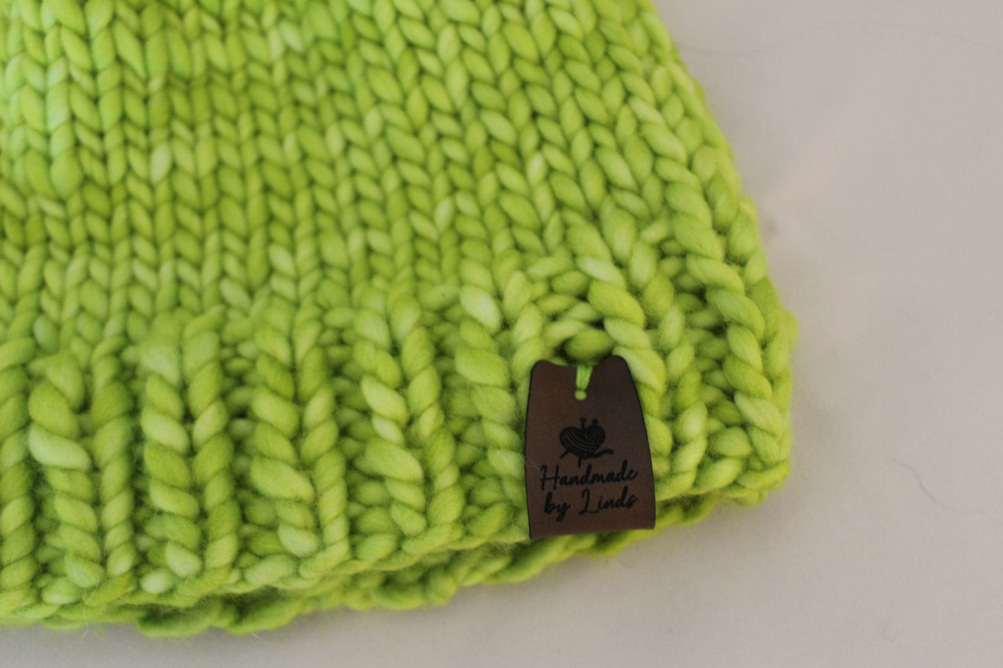 ‘MARGARET’ Hat in APPLE GREEN with FAUX FUR POM
