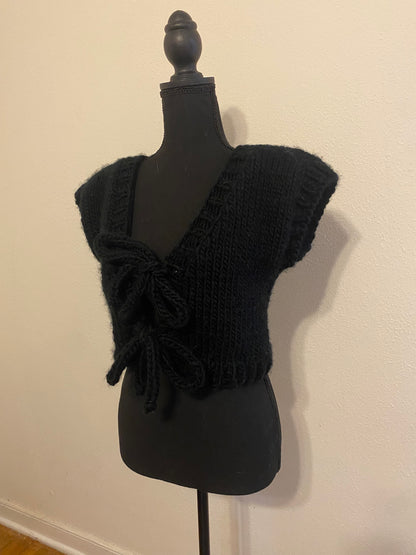 Reversible Bow Back Vest in BLACK