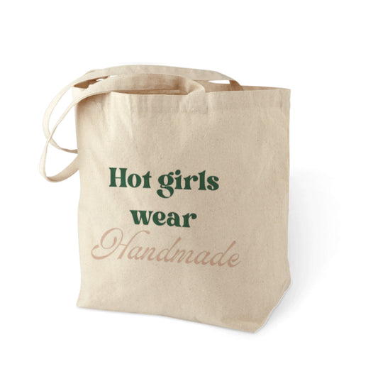 ‘Hot Girls Wear Handmade’ Cotton Tote