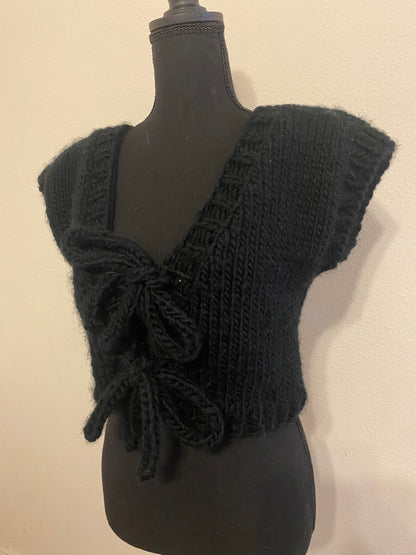 Reversible Bow Back Vest in BLACK