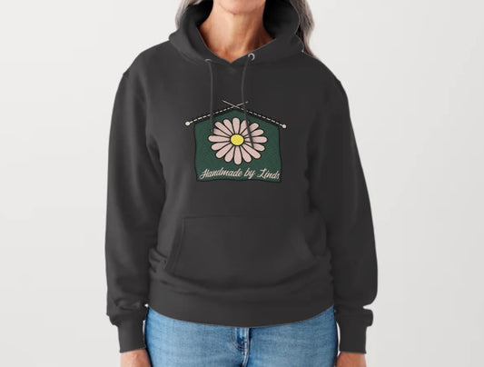 Handmade by Linds Hoodie - Knitting Logo