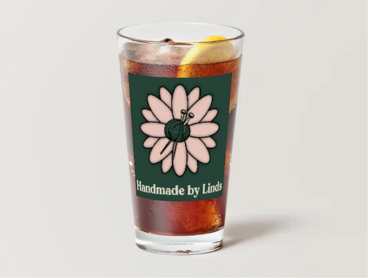 Handmade by Linds Pint Glass