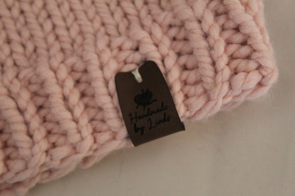 ‘MARGARET’ Hat in SOFT PINK with FAUX FUR POM