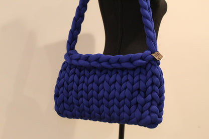 Chunky Knit Bag - in BLUEBERRY