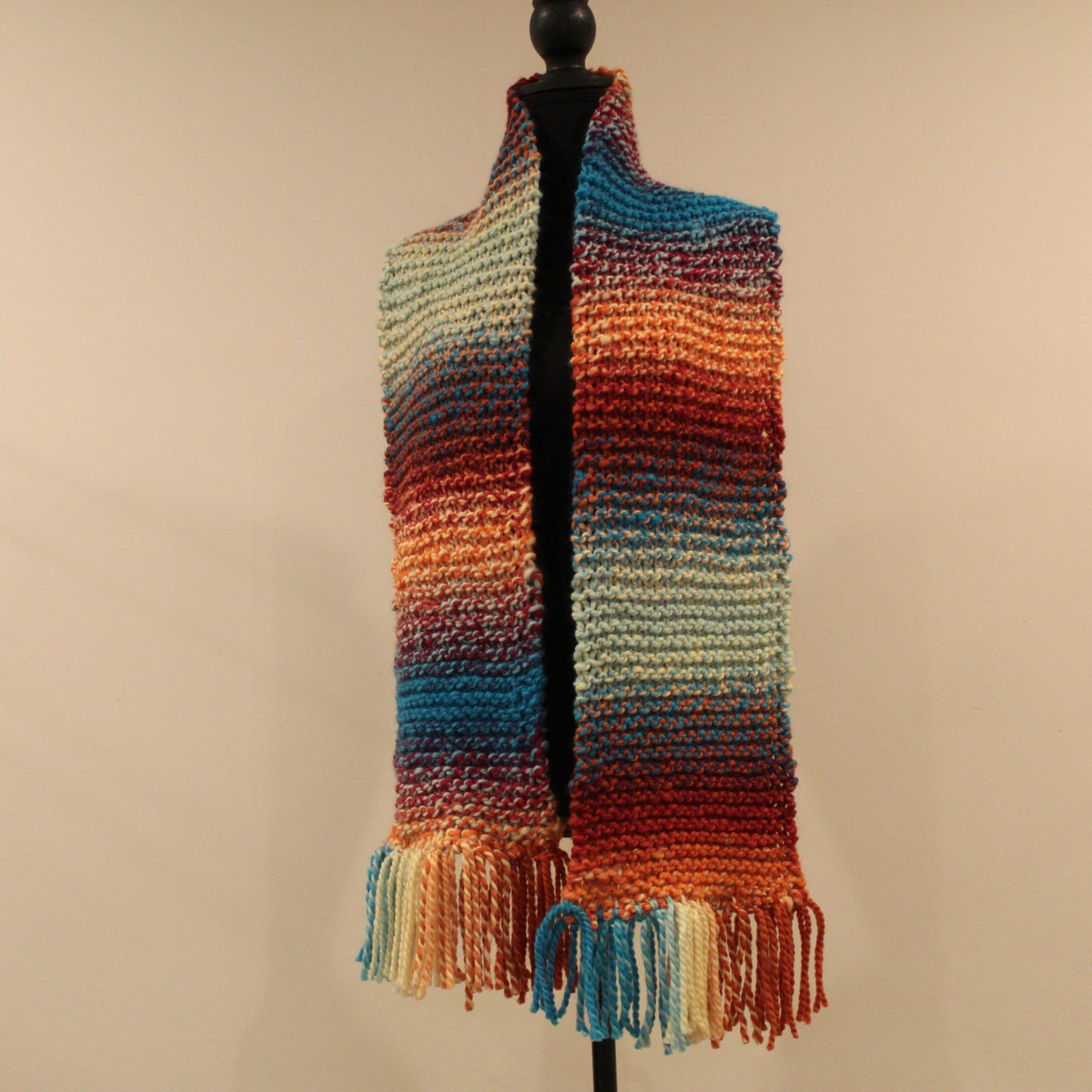 Chromatic Twist Wool Knit Scarf in SOUTHWEST SUNRISE