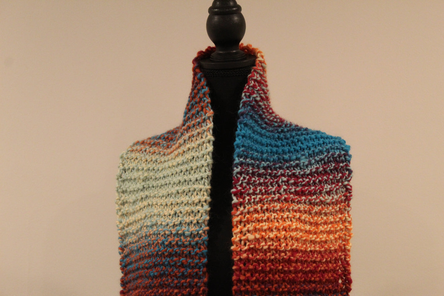 Chromatic Twist Wool Knit Scarf in SOUTHWEST SUNRISE