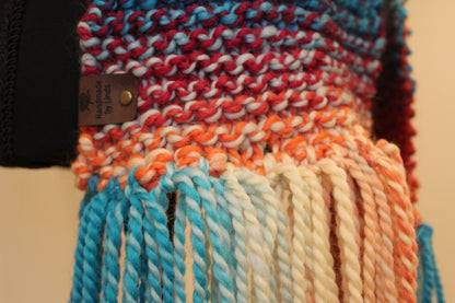 Chromatic Twist Wool Knit Scarf in SOUTHWEST SUNRISE