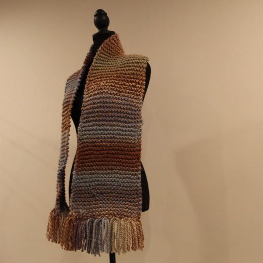 Chromatic Twist Wool Knit Scarf in LANDSCAPE