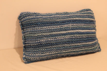 Merino Wool Knit Throw Pillow in WATERFALLS